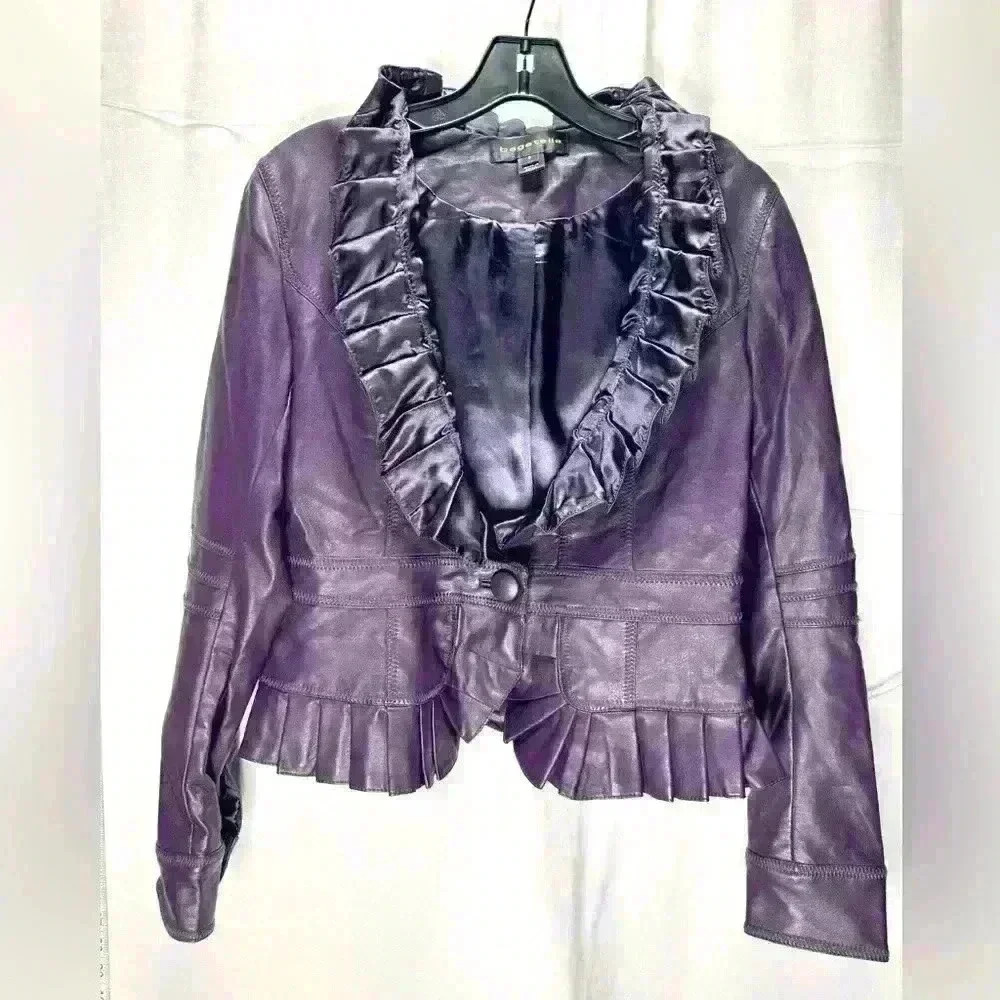 Like New condition, Bagatelle size small,  women’s purple vegan leather jacket.
